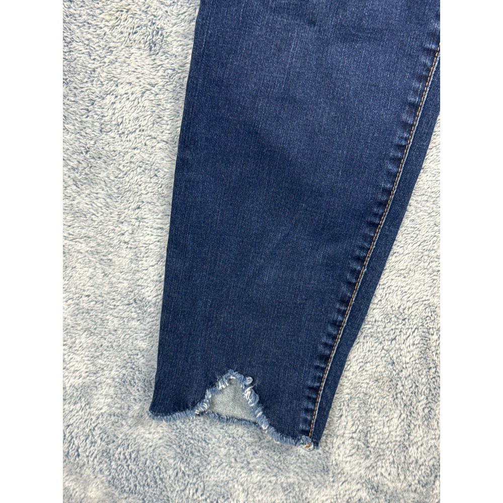 Kut from the Kloth Womens 10 Blue Skinny Jeans Step Hem Raw Edge Frayed - Picture 3 of 15
